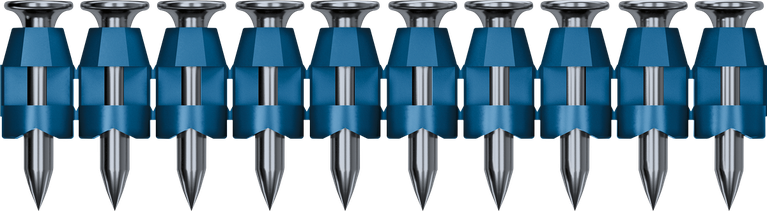 Bosch -19 釘子，長度 19 毫米，帶有藍色柄。.